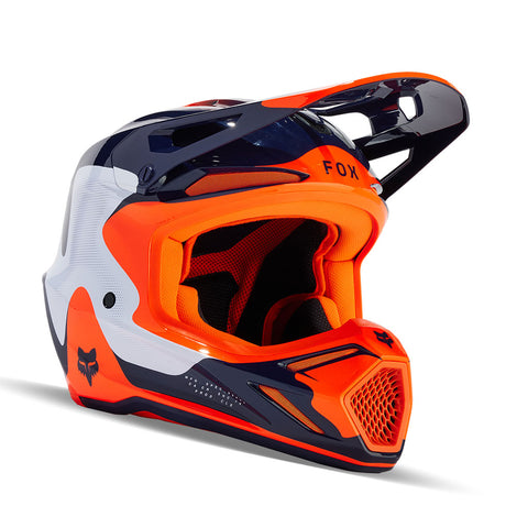 Fox - 2024 V3 Revise Navy/Orange Helmet