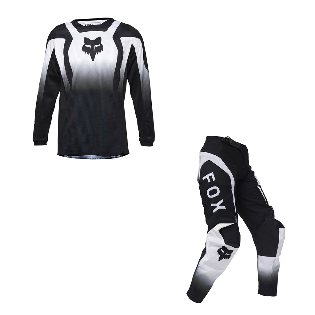 Fox - 2025 Youth 180 Lean Black White MX Combo