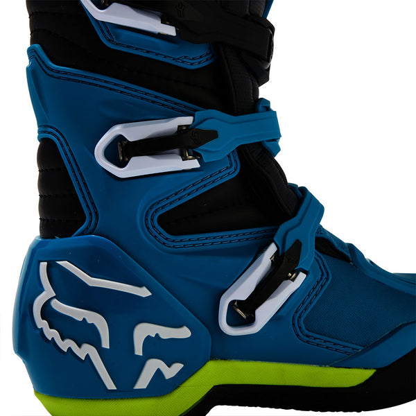 Fox Comp Blue Fox - Youth Comp Blue/Yellow MX Boots - AMA Warehouse