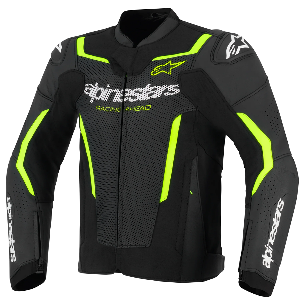 Alpinestars - GP Force V2 Black/Yellow Air Leather Jacket