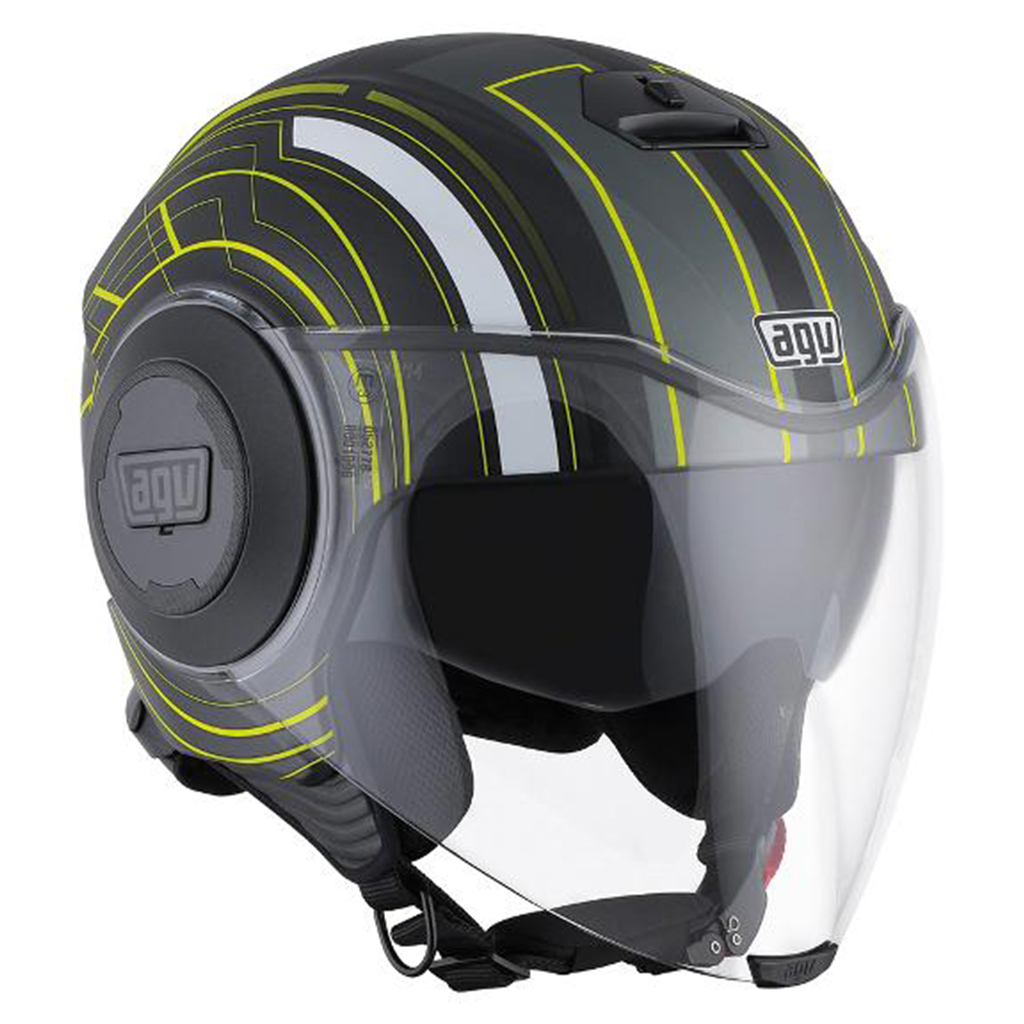 AGV - Fluid Chicago Black/Yellow Open Face Helmet