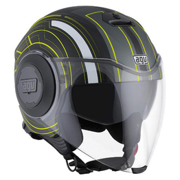 AGV - Fluid Chicago Black/Yellow Open Face Helmet
