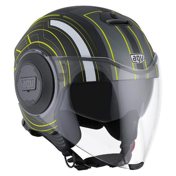 AGV - Fluid Chicago Black/Yellow Open Face Helmet