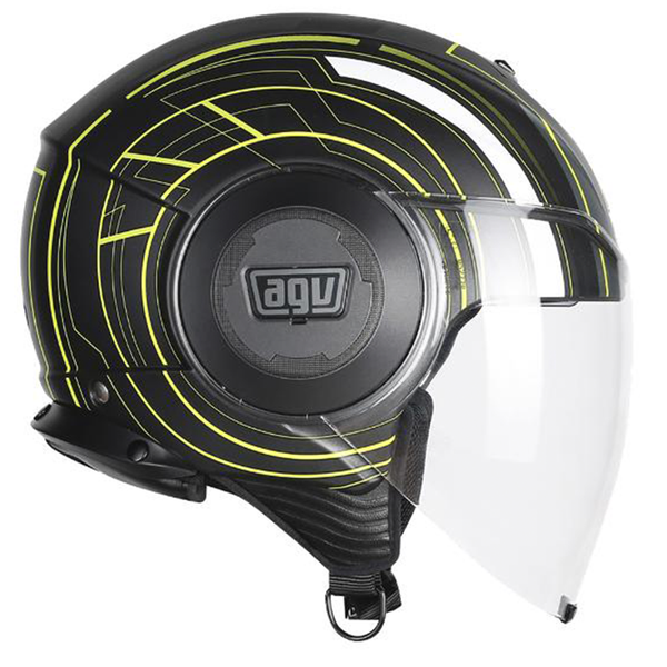 AGV - Fluid Chicago Black/Yellow Open Face Helmet