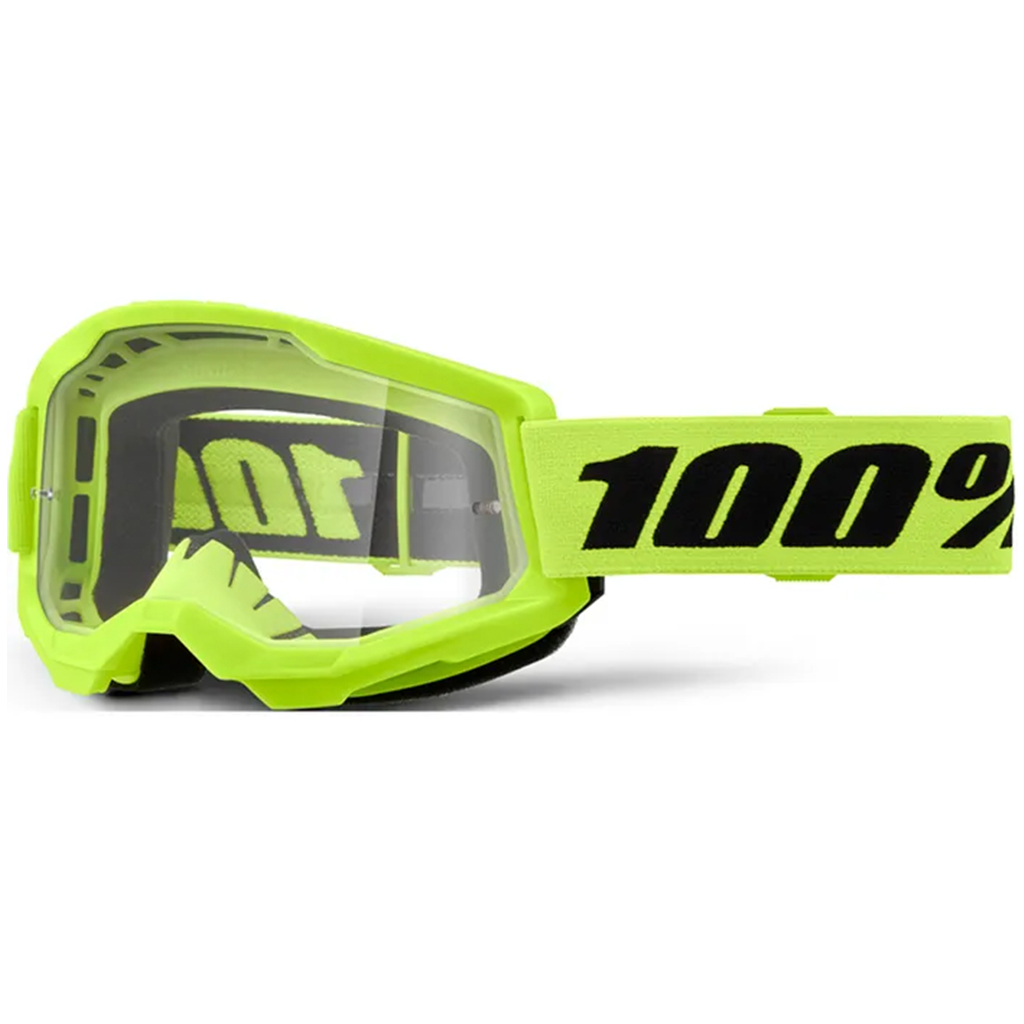 100% - Strata 2 Neon Yellow Clear Lens Goggle