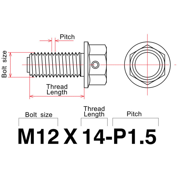 Zeta - M12 x 1.5 Orange Magnetic Drain Bolt