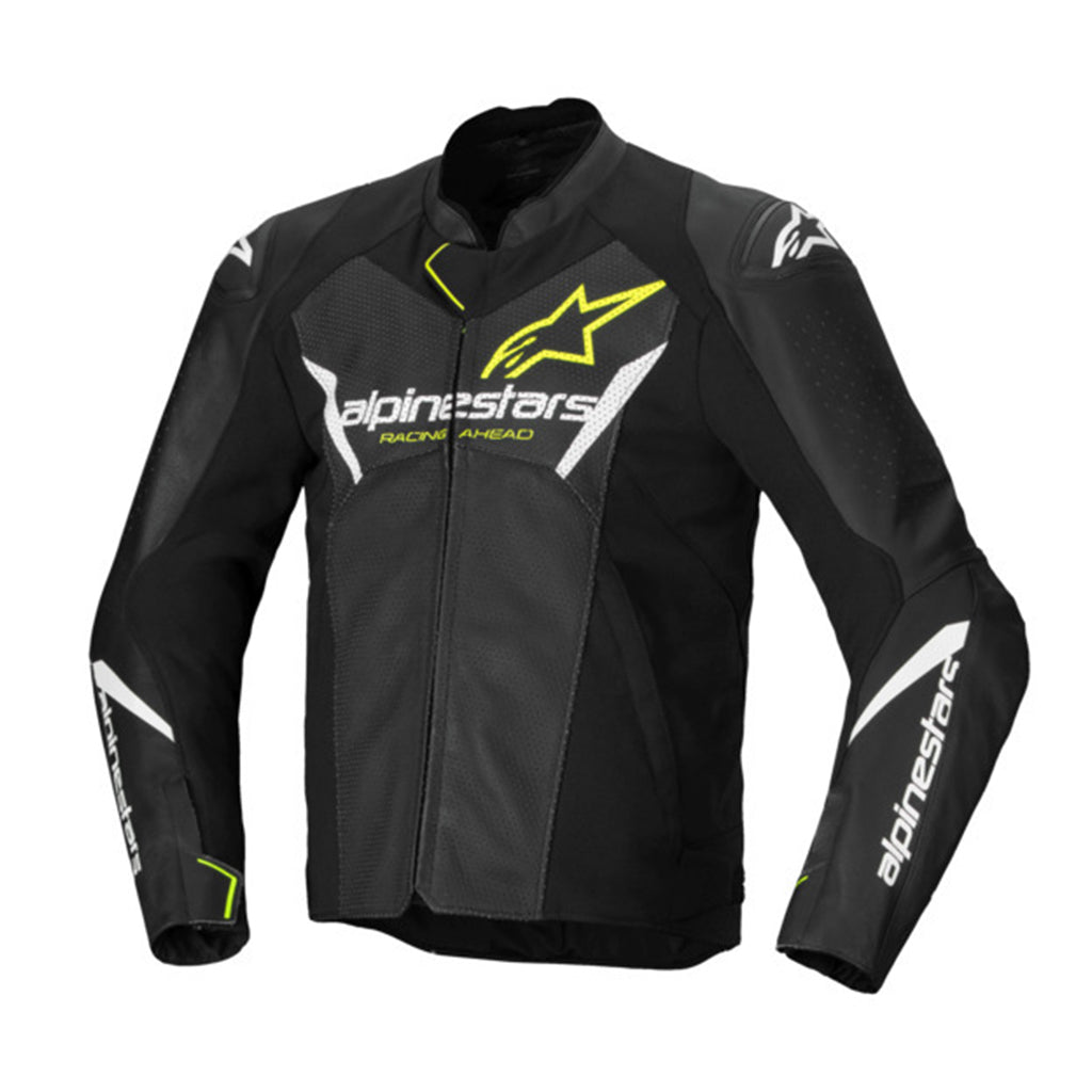 Alpinestars - Faster V3 Black/Yellow Air Leather Jacket