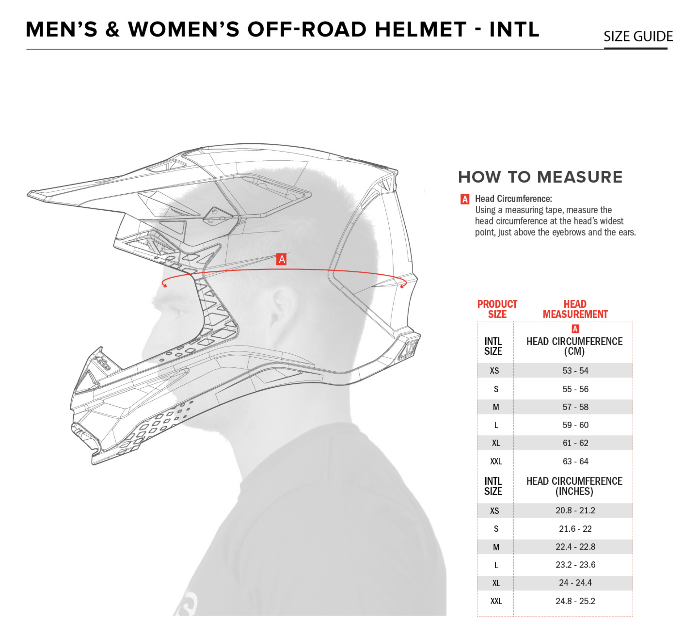 Alpinestars - Supertech S-M8 Contact Helmet Size Guide