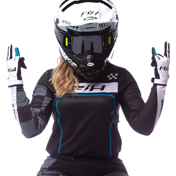 Fasthouse - Womens Grindhouse Pro Apex Black/Electric Blue MX Combo