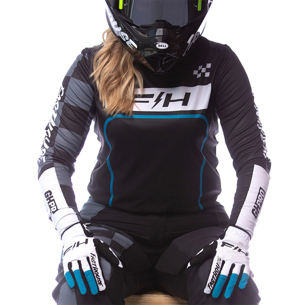 Fasthouse - Womens Grindhouse Pro Apex Black/Electric Blue Jersey