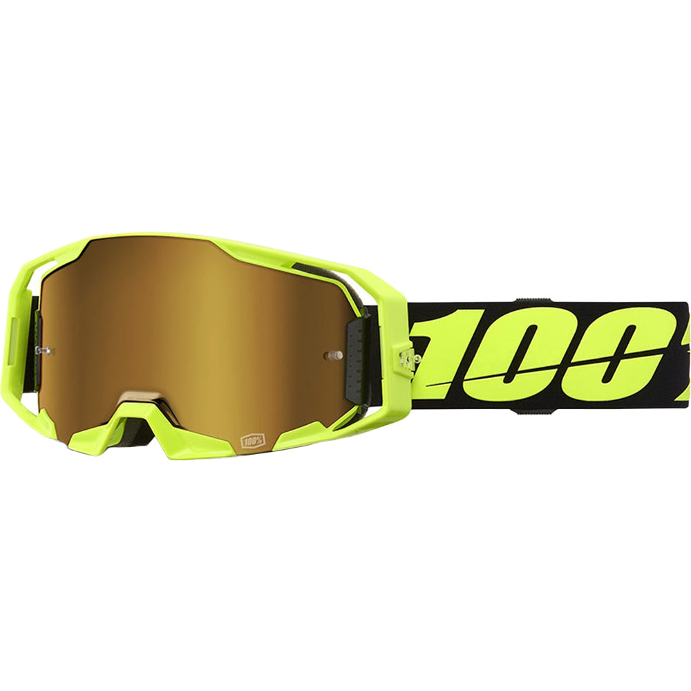 100% - Armatic Neon Yellow/Black Mirrored Lens Goggle