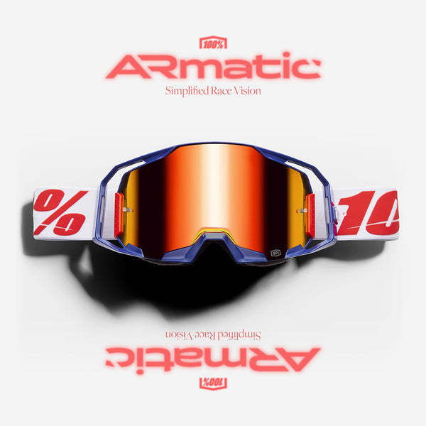 100% - Armatic Mach Z Navy/Red/White Mirrored Lens Goggle