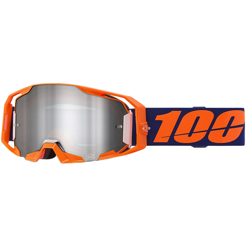 100% - Armatic Neon Orange/Navy Mirrored Lens Goggle