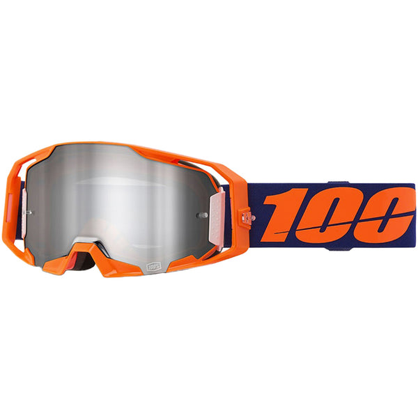 100% - Armatic Neon Orange/Navy Mirrored Lens Goggle