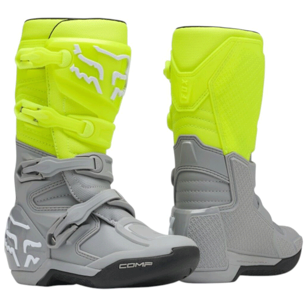 Fox - 2027 Youth Comp Yellow/Grey MX Boots