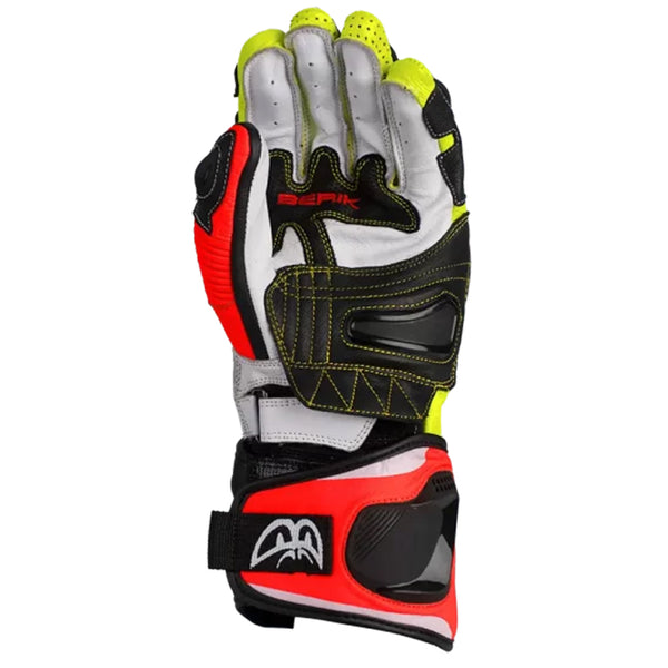 Berik - Trax Black/Flo Yellow/Red Leather Gloves