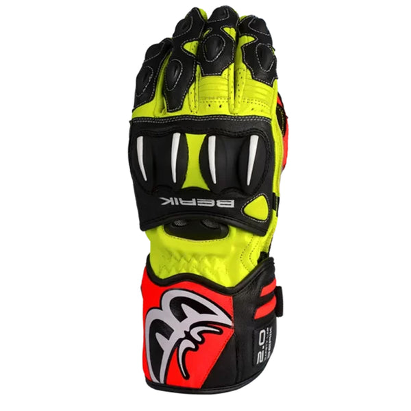 Berik - Trax Black/Flo Yellow/Red Leather Gloves