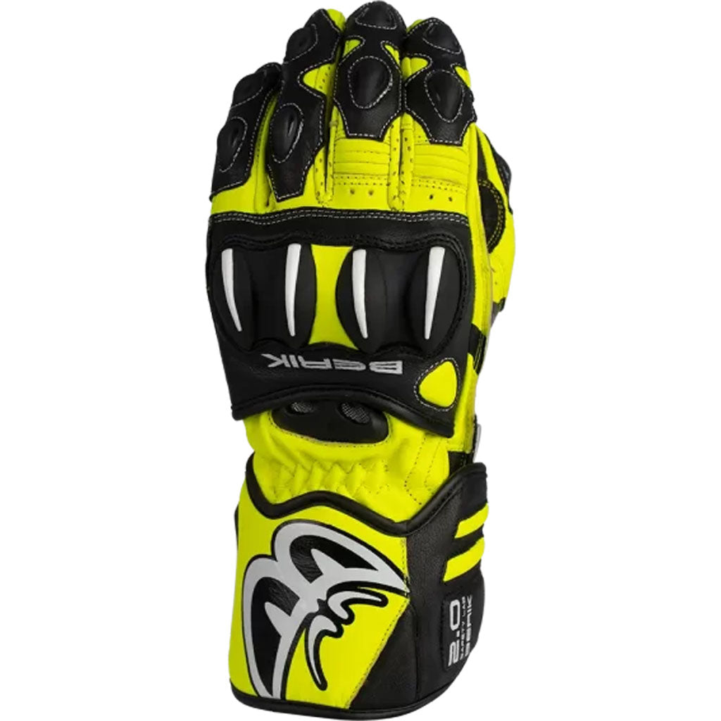 Berik - Trax Black/Flo Yellow Leather Gloves