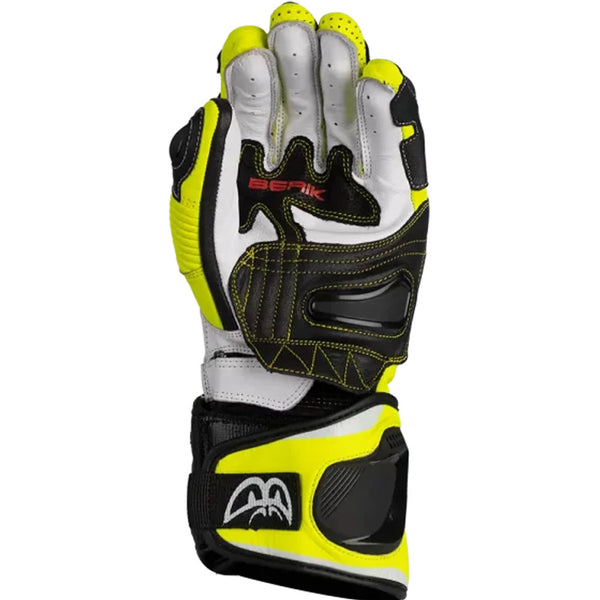 Berik - Trax Black/Flo Yellow Leather Gloves