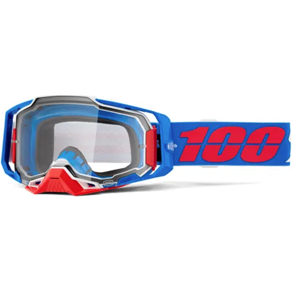 100% - Armega Ironclad Blue/Red Clear Lens Goggle