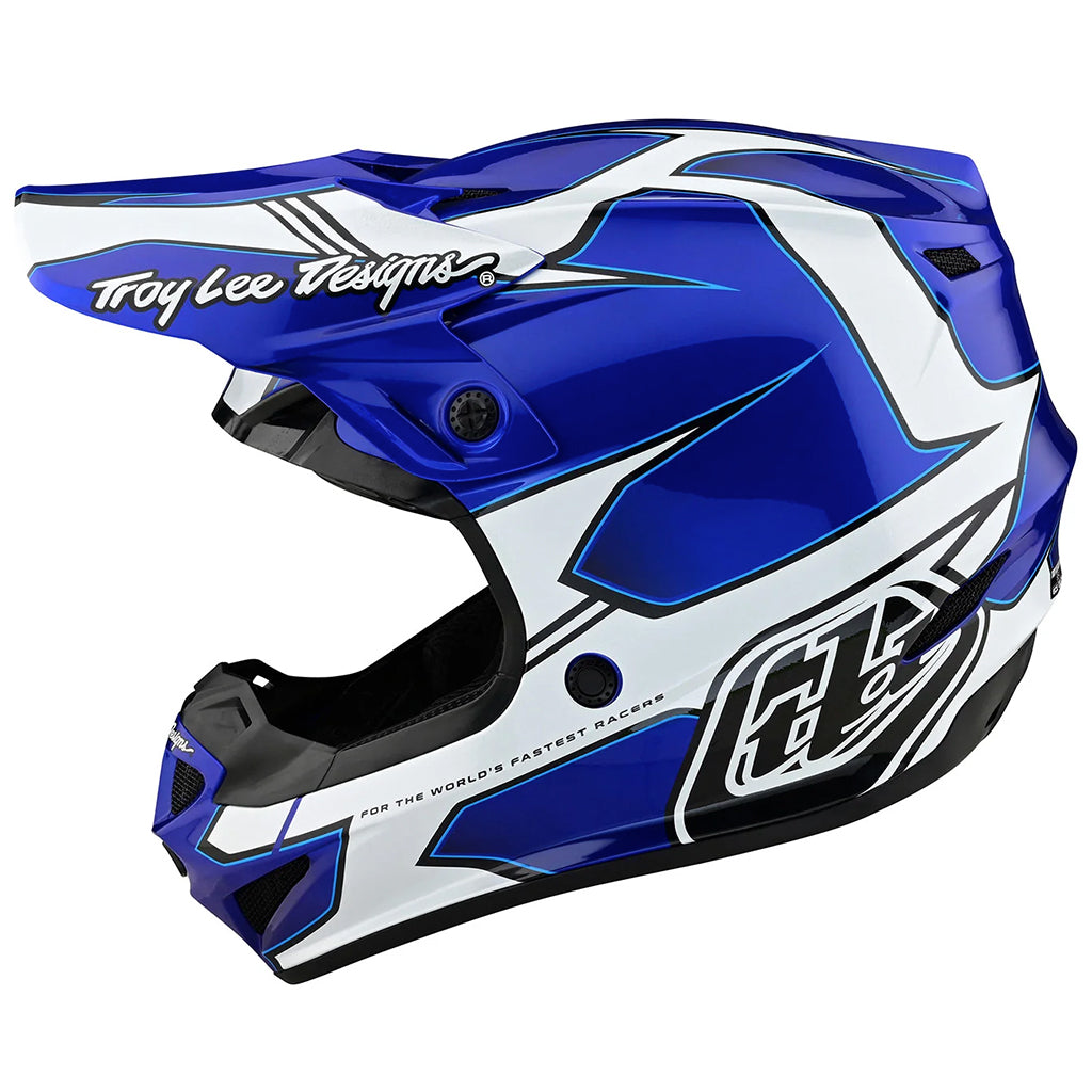 TLD - SE4 Poly MIPS Matrix Blue/White Helmet