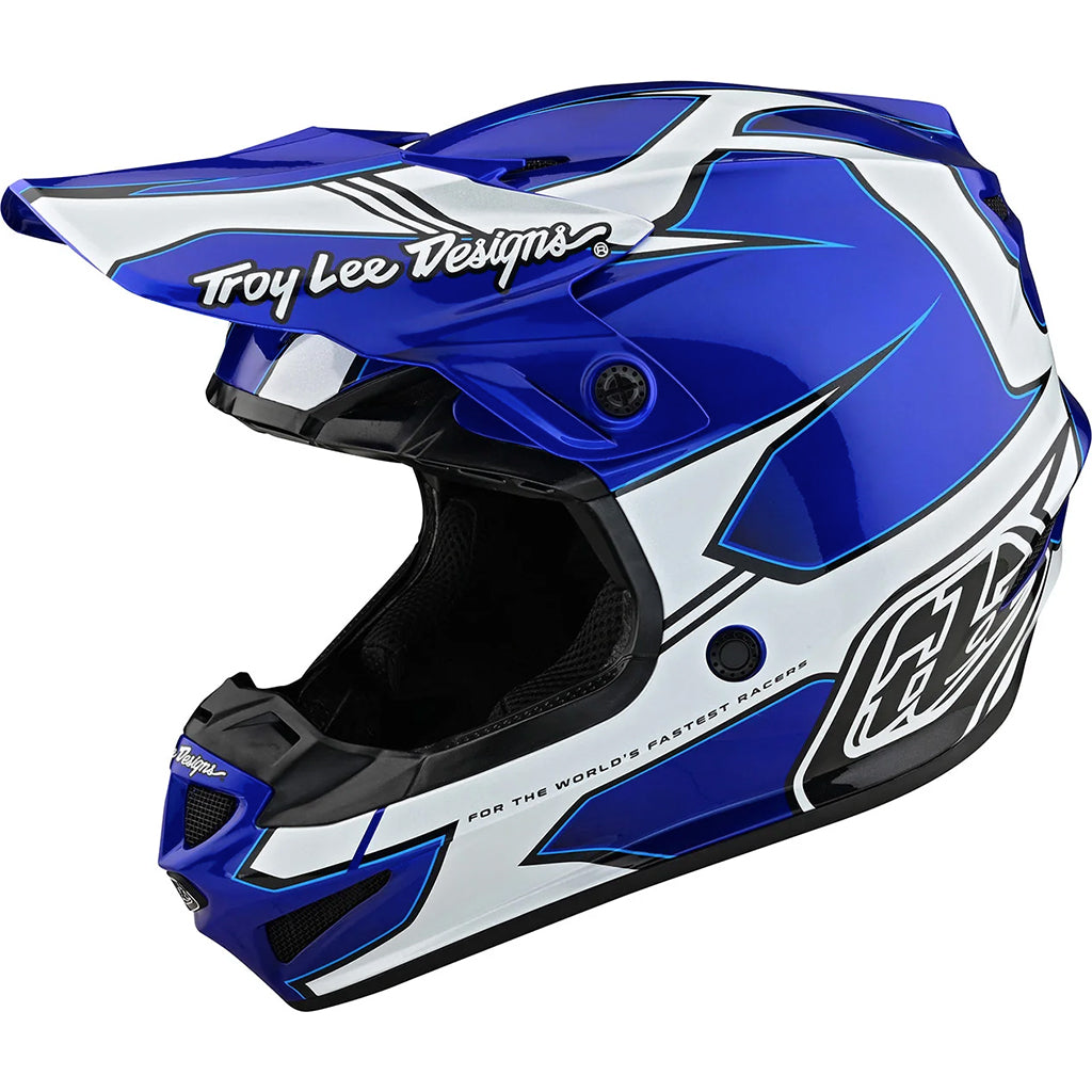 TLD - SE4 Poly MIPS Matrix Blue/White Helmet