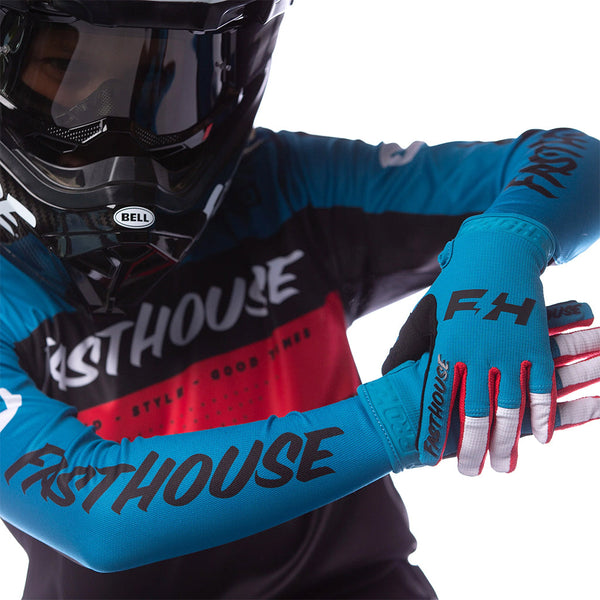 Fasthouse - Youth Grindhouse Pro Daytona Electric Blue/Black MX Combo