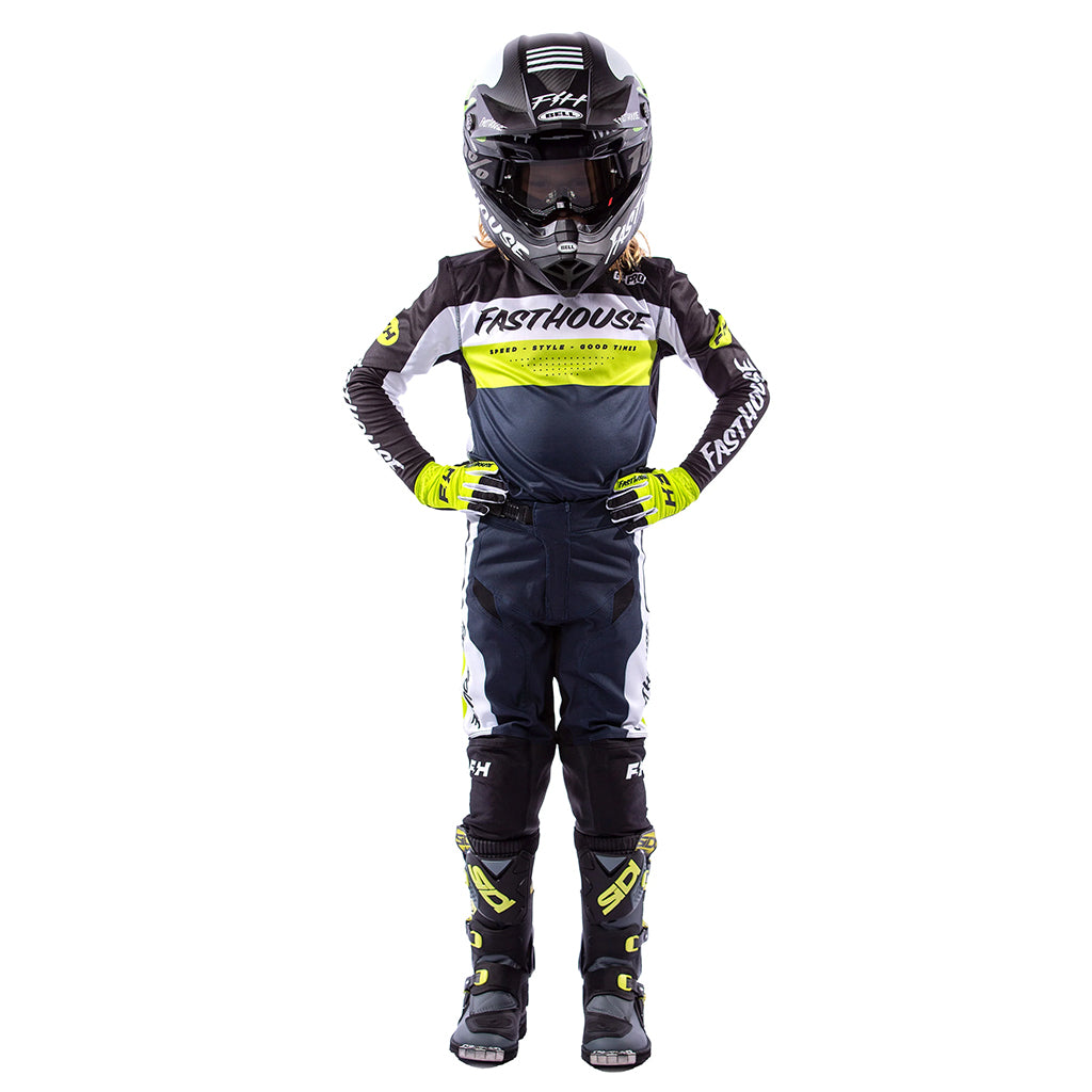 Fasthouse - Youth Grindhouse Pro Daytona Black/Flo Green MX Combo