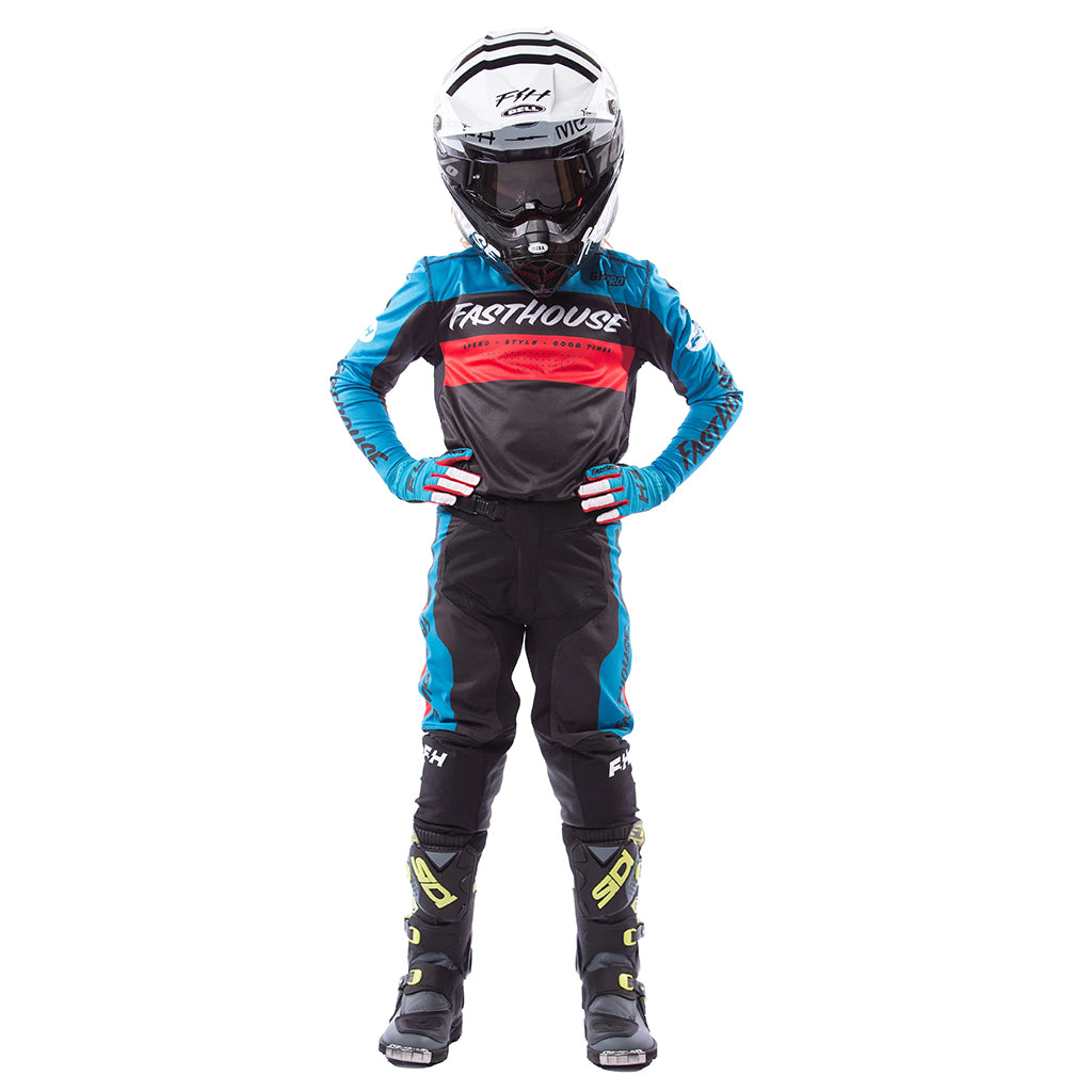 Fasthouse - Youth Grindhouse Pro Daytona Electric Blue/Black MX Combo