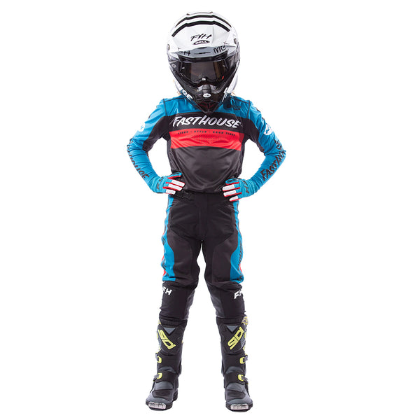 Fasthouse - Youth Grindhouse Pro Daytona Electric Blue/Black MX Combo