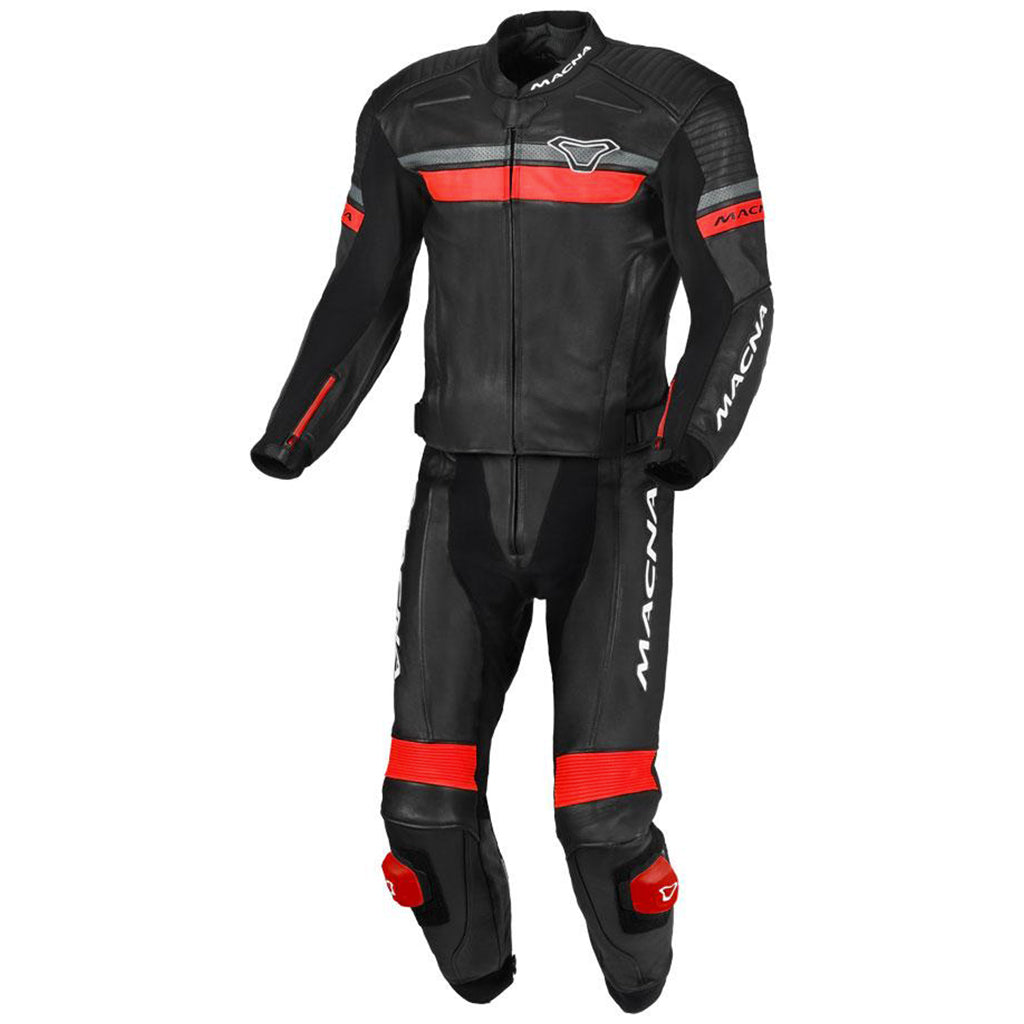 Macna - Diabro Black/Red 2 Piece Leather Suit