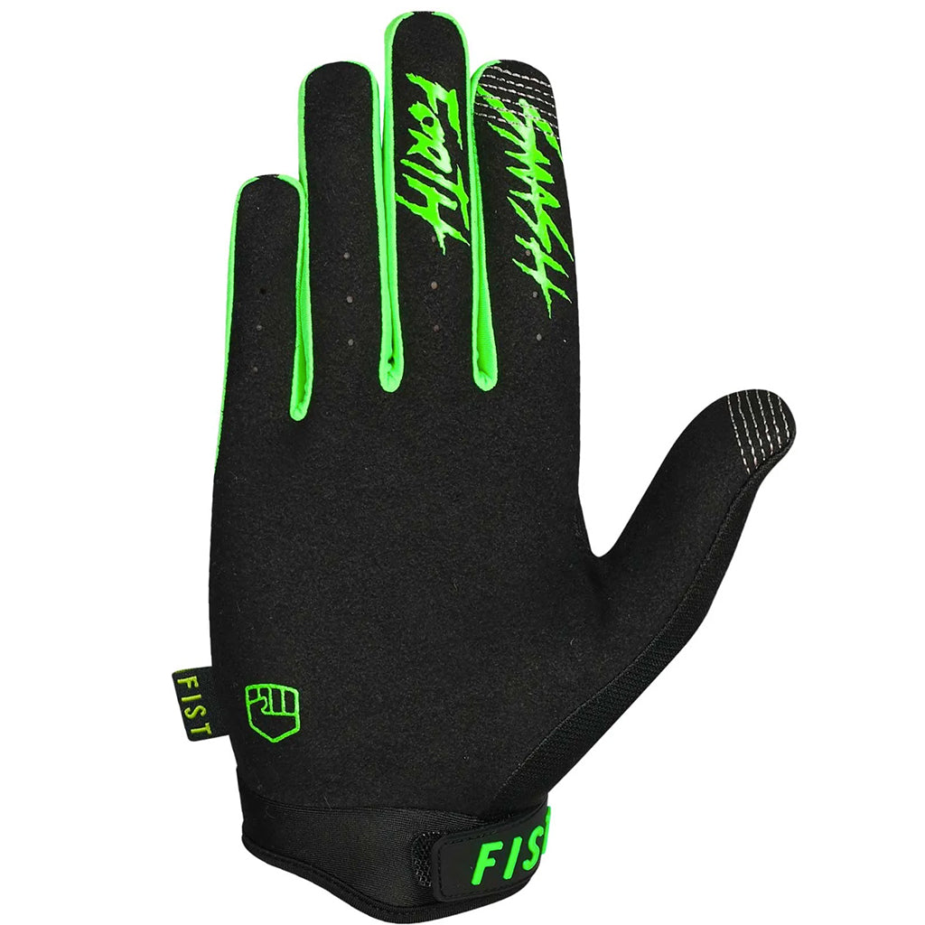 Fist - Strapped Black/Green Gloves