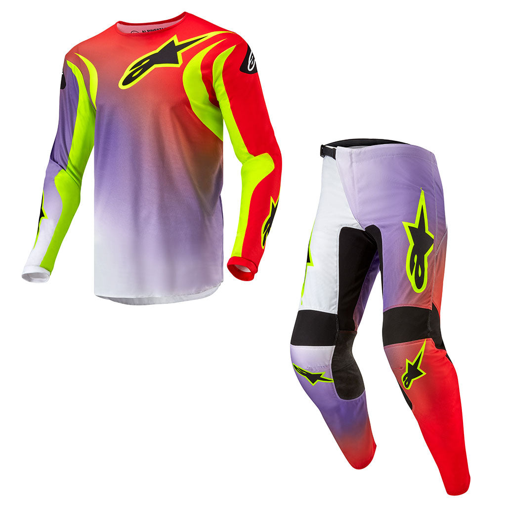 Alpinestars 2024 Fluid Lucent Red/Yellow MX Combo AMA Warehouse