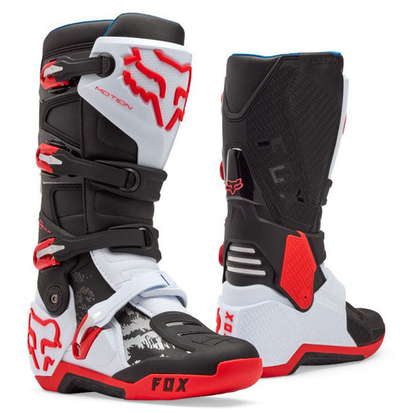 Fox - 2026 Motion White/Flo Red Boots - AMA Warehouse