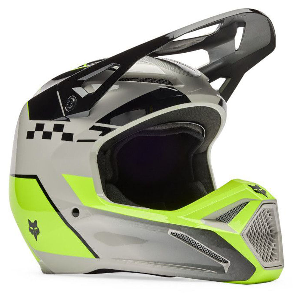 Fox - 2026 Youth V1 Collect Grey/Yellow Helmet
