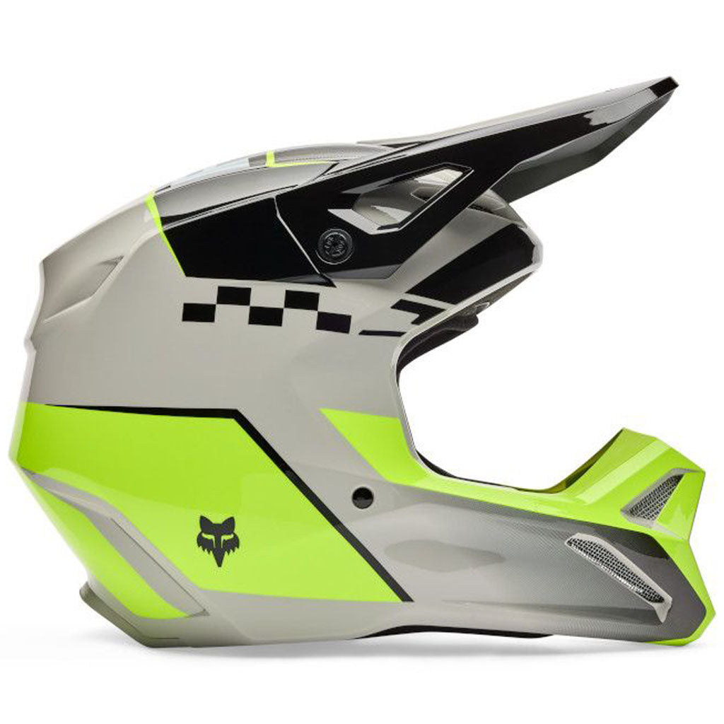 Fox - 2026 Youth V1 Collect Grey/Yellow Helmet