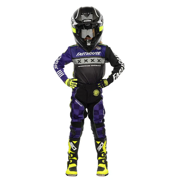 Fasthouse - Youth Grindhouse Grimm Purple Black MX Combo