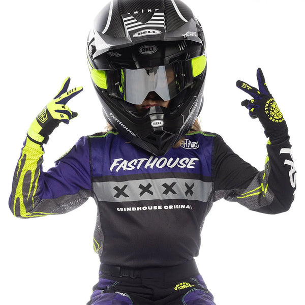 Fasthouse - Youth Grindhouse Grimm Purple Black MX Combo