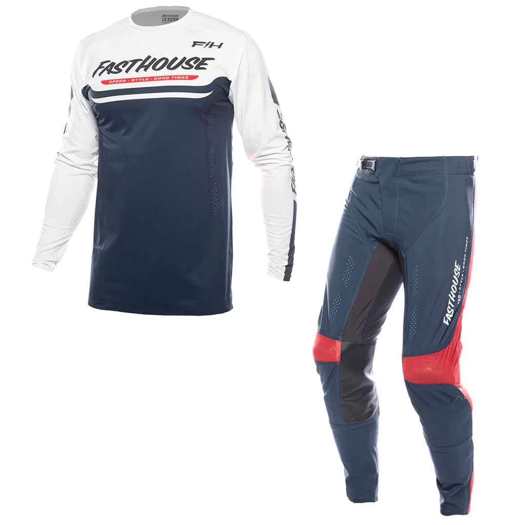 Fasthouse - Helix Circuit Navy/White/Red MX Combo