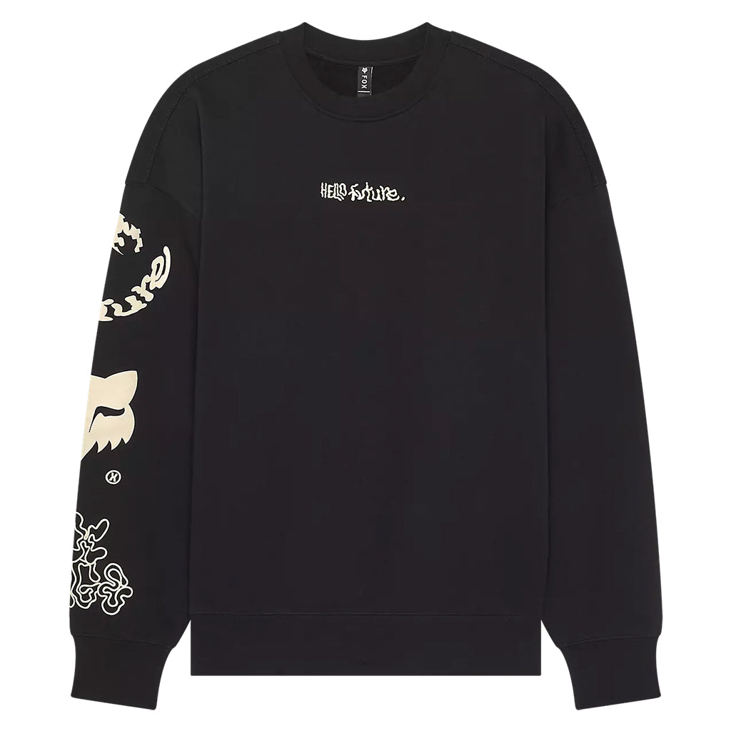 Fox - Hello Future Oversized Black Crew Sweatshirt