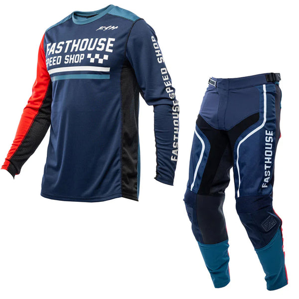 Fasthouse - 2026 Youth Grindhouse Hudson Blue/Red MX Combo