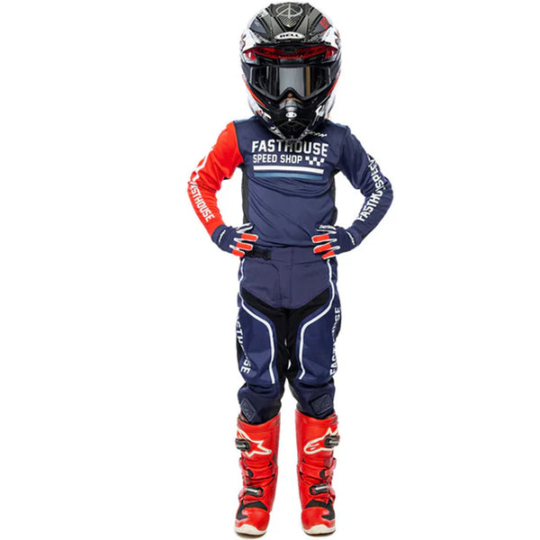 Fasthouse - 2026 Youth Grindhouse Hudson Blue/Red MX Combo