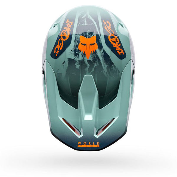 Fox - 2026 V1 Image Print Teal/Orange Helmet