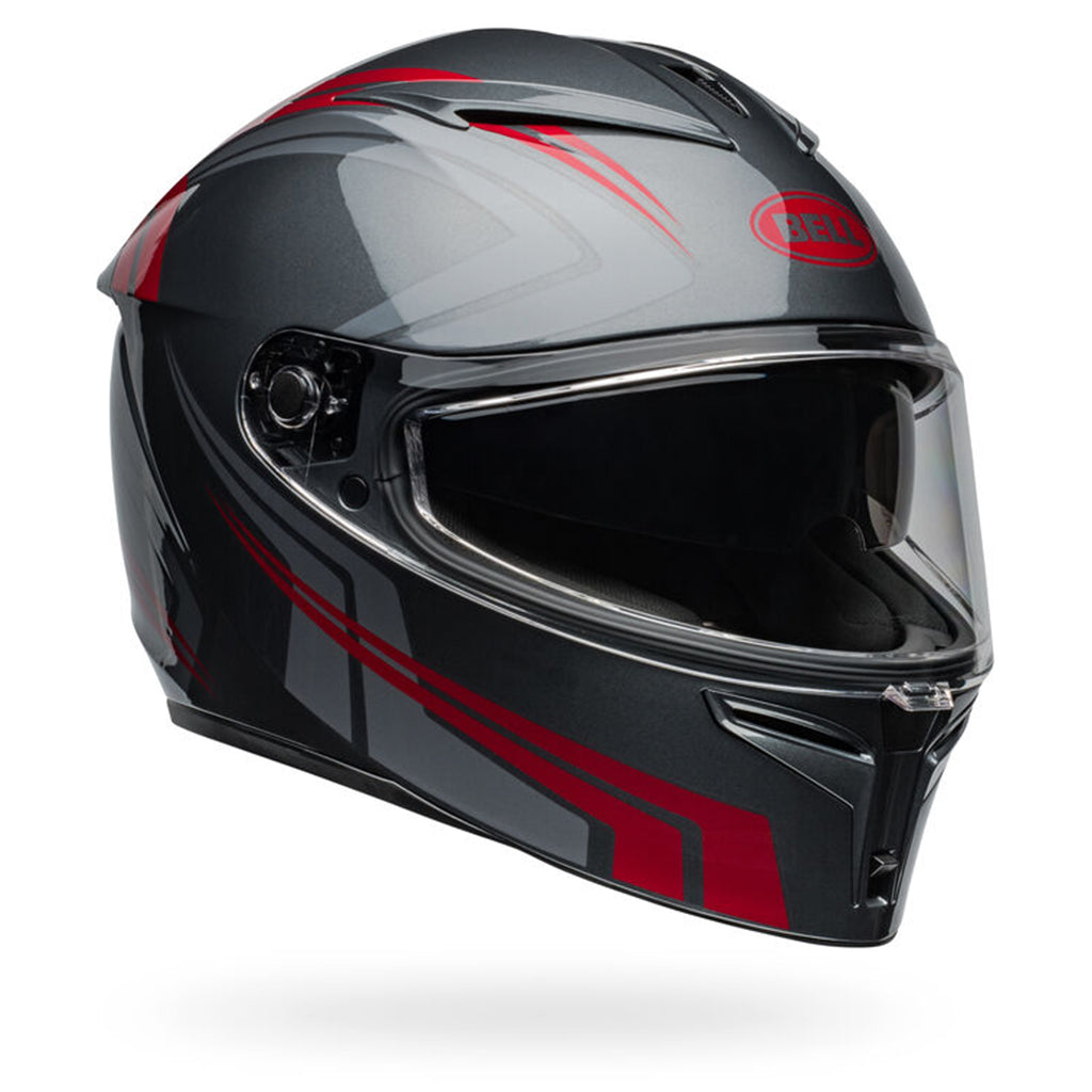 Bell - Lithium Jetstream Gloss Grey/Candy Red Full Face Helmet