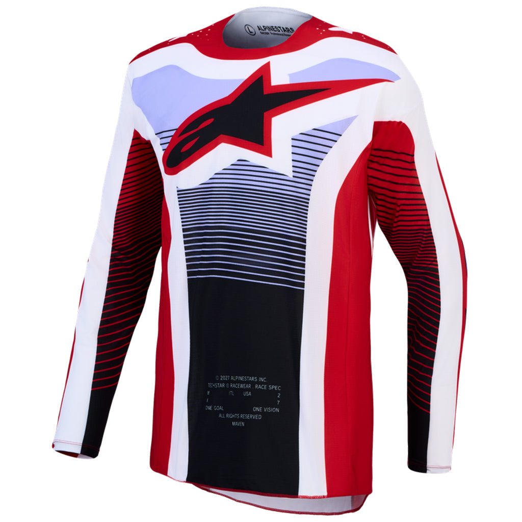 Alpinestars - 2027 Techstar Maven Fire Red/White/Lavender/Black MX Combo