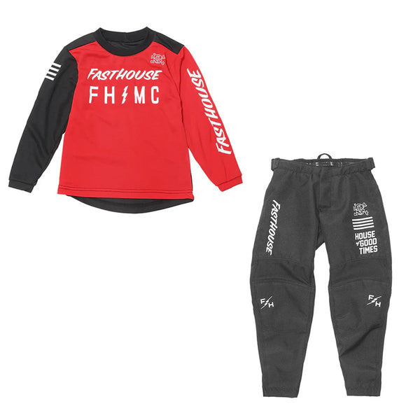 Fasthouse - Kids Akin Red/Black MX Combo