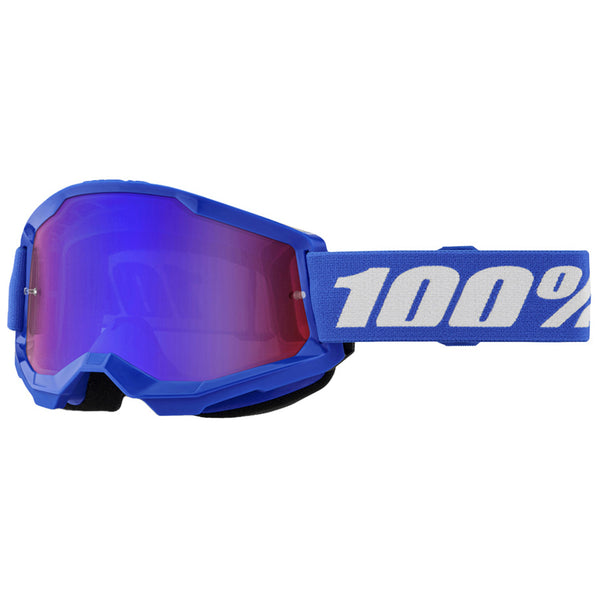 100% - Strata 2 Blue W/ Mirrored Lens Goggles