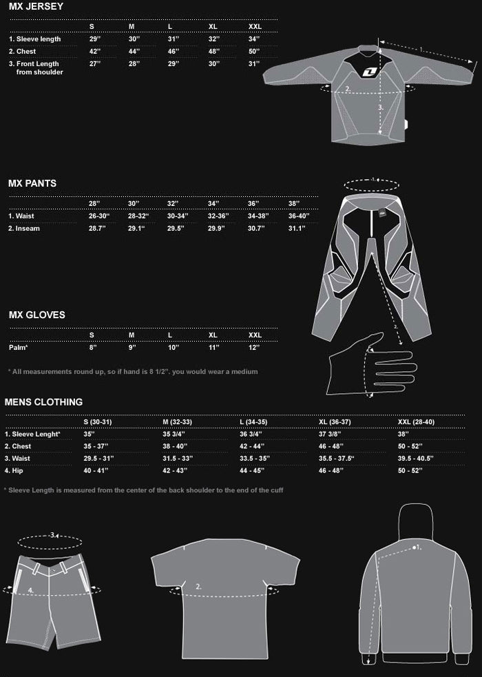 One Industries - Defcon Jersey Size Guide