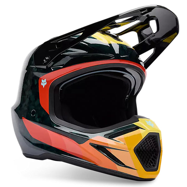 Fox - 2025 V3 RS Black/Orange Grid Helmet