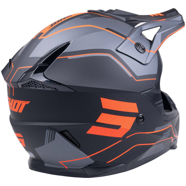 Shot - 2026 Pulse Lines Matt Black/Orange Helmet